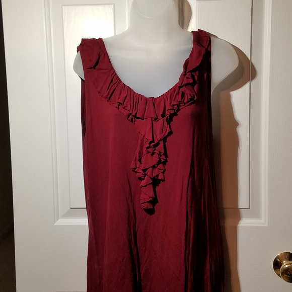 🌞2XL Maroon Ruffled Tank - Picture 4 of 4
